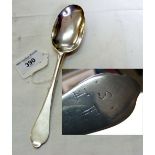 An early silver "Dog Nose" rat tail tablespoon