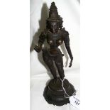 A 25cm high bronze female Indian deity figure