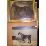 An antique horse portrait and one other