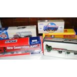 Six Corgi die-cast model heavy transport vehicles in original boxes, including Stoford Lorry, etc.
