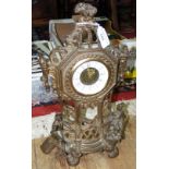 Decorative brass mantel clock