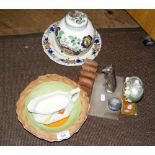 Pen and inkstand, Masons ginger jar, etc.