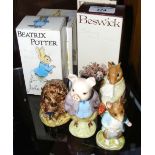 Four boxed Beswick Beatrix Potter figures, including "Pigling Bland"