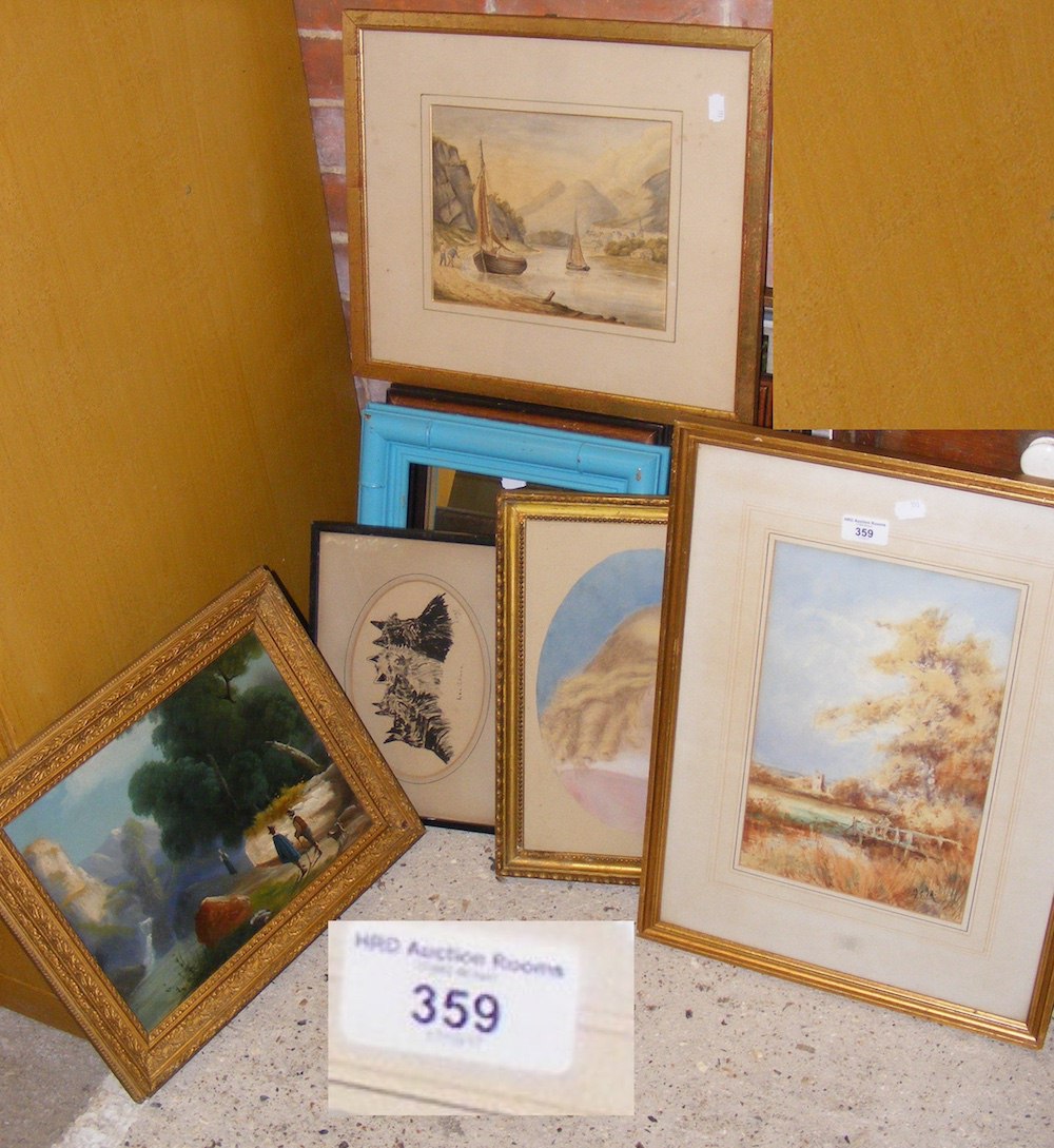 A selection of original oil paintings, watercolours, etc.