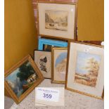 A selection of original oil paintings, watercolours, etc.