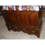 Period oak mule chest with three drawers to the front - 130cm