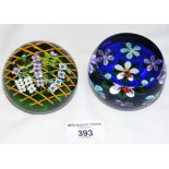A William Manson "Ladybird" paperweight 21/150 dated 1998, together with a Perthshire floral