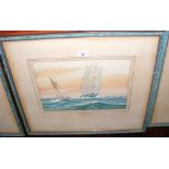 A D BELL R.B.A. - watercolour "Choppy Weather in The Channel" - signed and dated 1930 - 25cm x 38cm