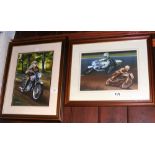 IVAN BERRYMAN - original painting of motorbike racing, together with one other