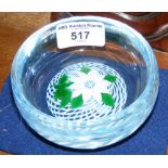 A John Deacons bowl paperweight with floral design - 10cm diameter