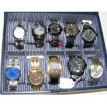 Ten assorted new gent's wrist watches