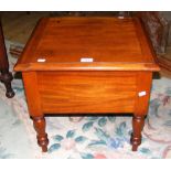 A Victorian mahogany commode with ceramic liner