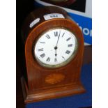 A 20cm high inlaid Edwardian mantel clock