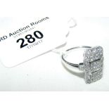 An 18ct white gold Art Deco style diamond ring