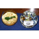 A William Manson Limited Edition "Fish" paperweight, together with a Perthshire paperweight of two