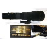 A Sigma AF 300-800mm f/5.6 Apo EX DG HSM for Canon - Ultra Telephoto Zoom Lens with carrying case