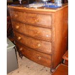 Victorian bow front chest of drawers