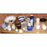 Various collectable ceramic ware, including transfer printed bowl, vases