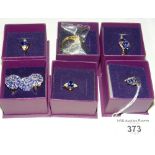 Selection of new boxed costume jewellery rings