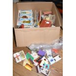 Assorted collectables, including book matches, cigarette cards, tea cards, etc.