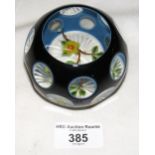 A William Manson faceted floral paperweight 1/1 dated 2003