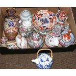 A selection of oriental ceramic ware, including Imari plate