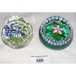 A John Deacons flower paperweight and one other
