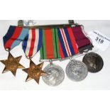 A five medal Second World War group to No.6844391 Warrant Officer 2nd Class J MacKenzie R.A.O.C.