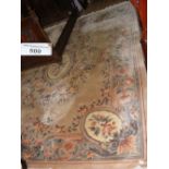 A Chinese carpet with floral border - 9ft square