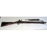An early flintlock carbine with integrated bayonet by Rigby