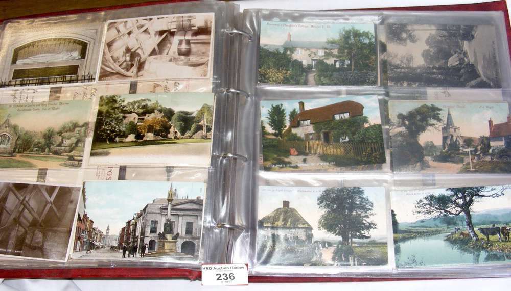 An extensive early postcard album relating to the Isle of Wight, including Ventnor, Godshill and