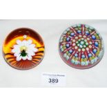 Perthshire Millefiore paperweight, together with one other of flower and insect by William Manson