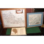 ROBERT MORDEN - antique hand coloured map of Bark Shire, together with hand coloured map of Cornwall