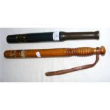 An old West Suffolk Police truncheon and one other