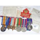 A Second World War five medal group to Private G Laughlan, The Black Watch, including The