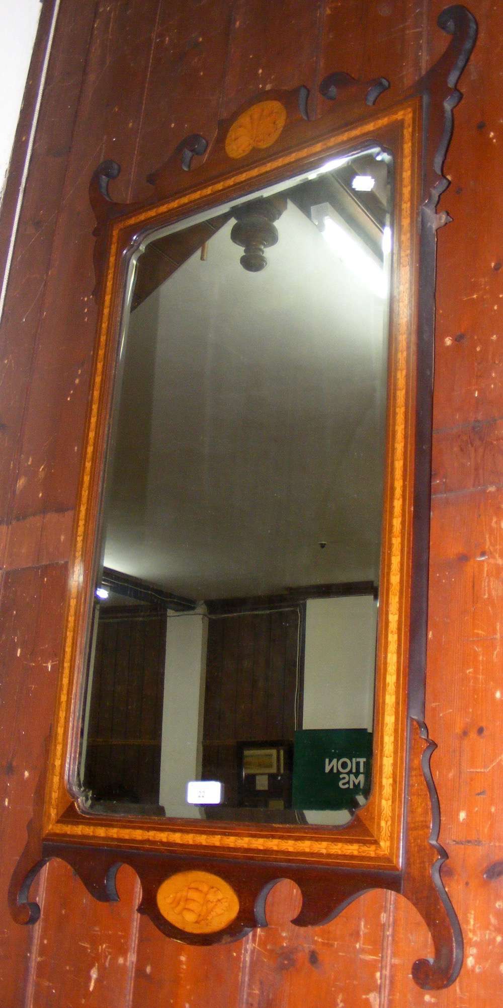 An inlaid Georgian style wall mirror - 100cm x 60cm