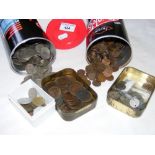 A quantity of loose UK coinage, including farthings, silver, etc.