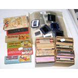 A quantity of assorted magic lantern and viewer slides - mainly cartoon