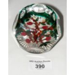 A William Manson floral faceted paperweight - WM cane