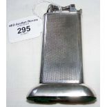 An engine turned Dunhill table lighter - 10.5cm