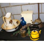 Scales, weights, jug and bowl, etc.
