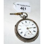 Silver cased gent's English lever pocket watch with separate seconds dial and key-wind movement