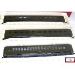 Four boxed Rivarossi coaches