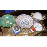 Various collectable ceramic ware, including Quimper