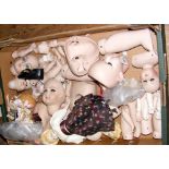 Selection of ceramic doll parts