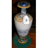 A Hannah Barlow Royal Doulton stoneware vase - 26cm high (with restoration to neck)