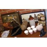 Various collectables, including teaset, pictures, etc.