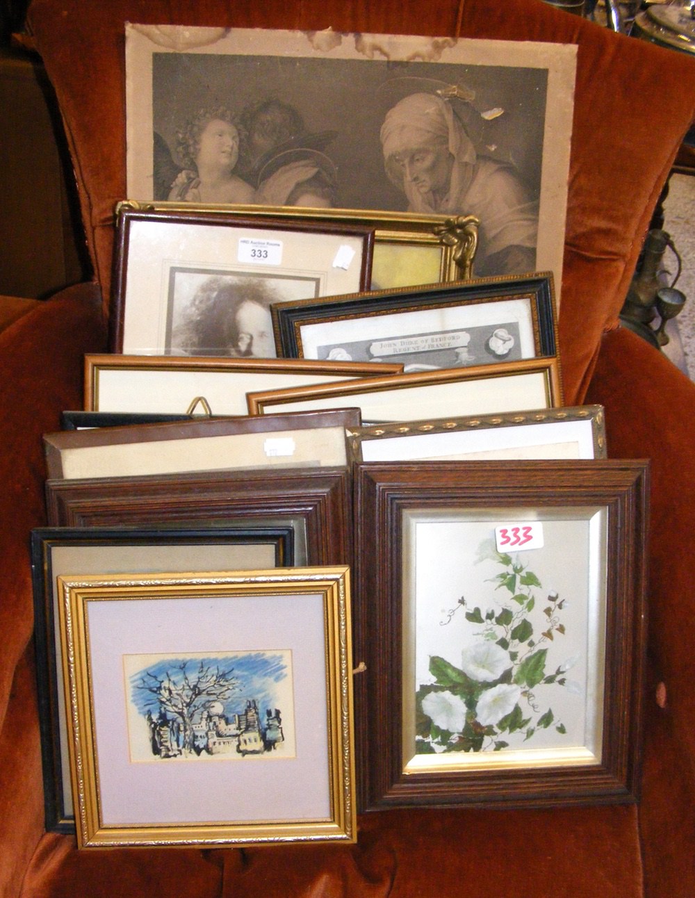 A quantity of old pictures, engravings