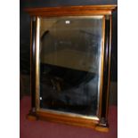 Antique style pier mirror with turned side columns
