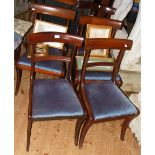 Set of six Victorian curved back dining chairs